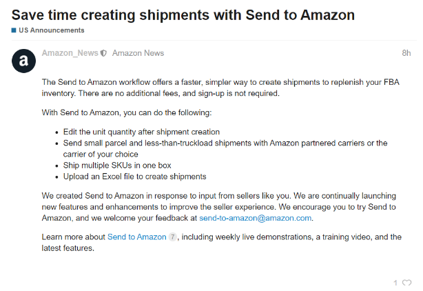 亞馬遜FBA賣(mài)家想在創(chuàng)建發(fā)貨上省時(shí)間，來(lái)看看亞馬遜新推功能吧